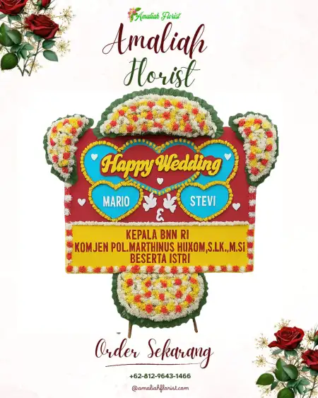 Papan Bunga Pernikahan Buduk